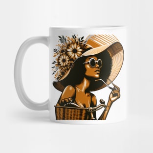 Afrocentric Woman On A Bicycle Mug